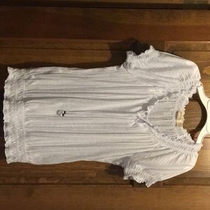 Short sleeve white see through blouse